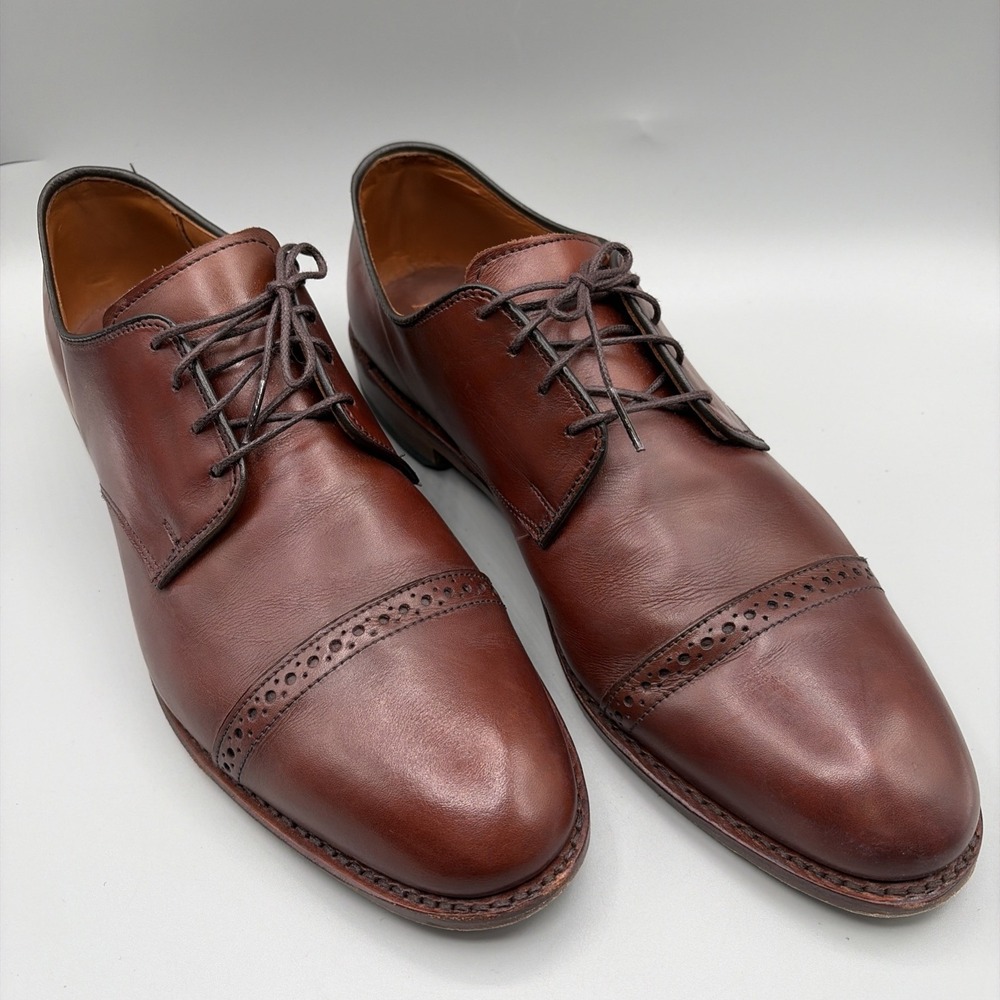 Allen Edmonds Boulevard Dress Shoes Mens 10 D Brown Cap Toe Derby 7483